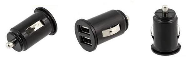 CL zástrčka na 2x USB v černé barvě.