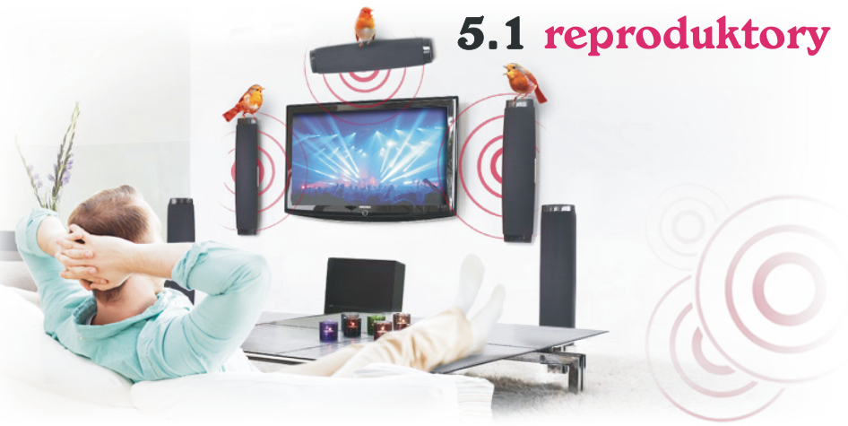 Set 5.1 audio reproduktory k TV, PC, notebooku, apod.